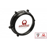 CNC Racing PRAMAC RACING LIMITED EDITION RED VERSION Clear Wet Clutch Cover for the Ducati Panigale 1299/1199/959  Superleggera (and 899 too with modification)